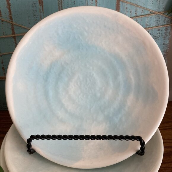 Williams Sonoma Aqua Blue Swirl Salad Dessert Plates Melamine 8.5” Set Of 5 - Picture 4 of 6